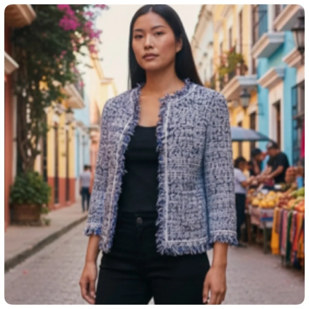 W BY WORTH TWEED BLAZER SIZE 4 - Picture 12 of 16